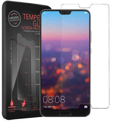 CoolGadget Schutzfolie Panzerfolie für Huawei P20, (9H Härtegrad, 2x Schutzglas, 1xReinigungset), Displayfolie Panzer Schutzfolie 2 Stück für Huawei P20 Glas Folie