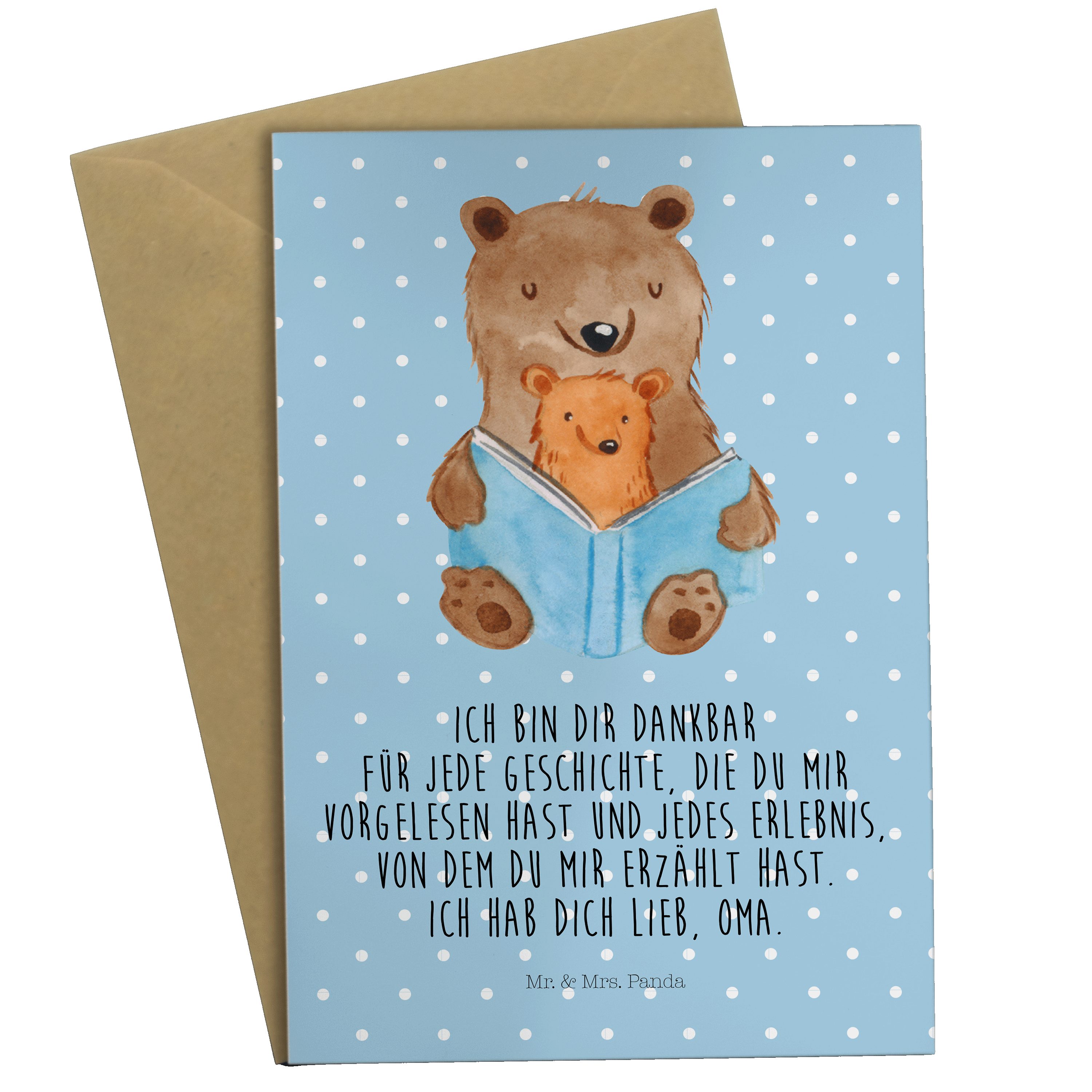 - Buch Mrs. Geschenk, Pastell - Omi, Blau Vorlesen, & Grußkarte Panda Mr. Bären Mutterta Bruder,