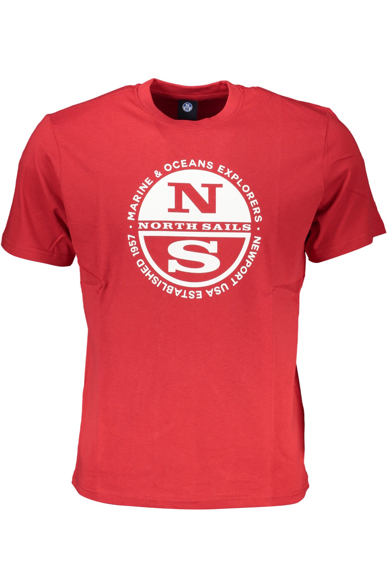 North Sails T-Shirt Herren Kurzarm T-Shirt Rot mit Rundhalsausschnitt