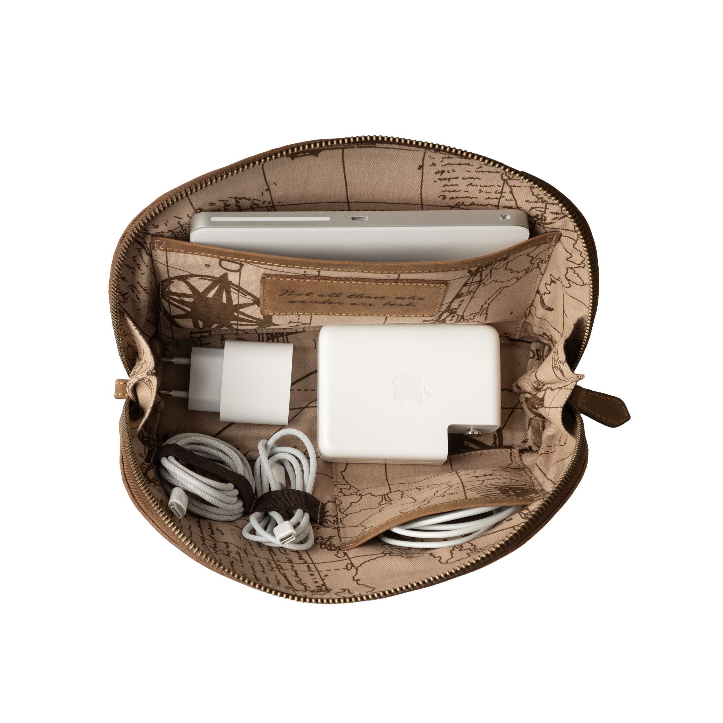 DRAKENSBERG Etui Kabeltasche »Keaton« Havanna-Braun, Reise Kabel-Organizer günstig online kaufen