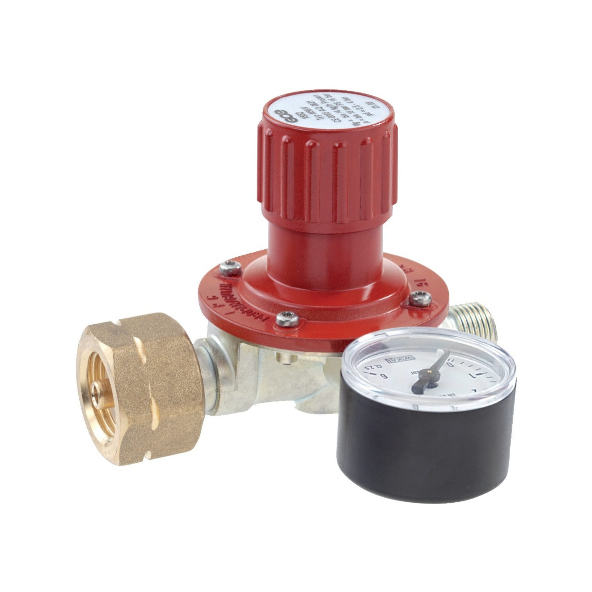 GCE Druckregler GCE Regler für Propanflaschen 5/11/33kg mit Manometer Gasdruck 0,5-4ba