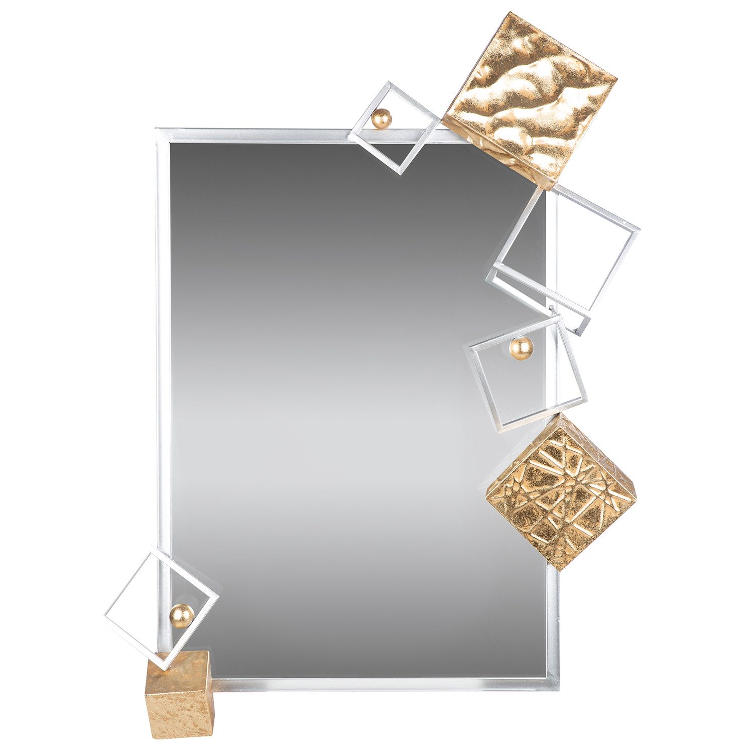 GILDE Wandspiegel Spiegel Cubes silberfarben (1-St)
