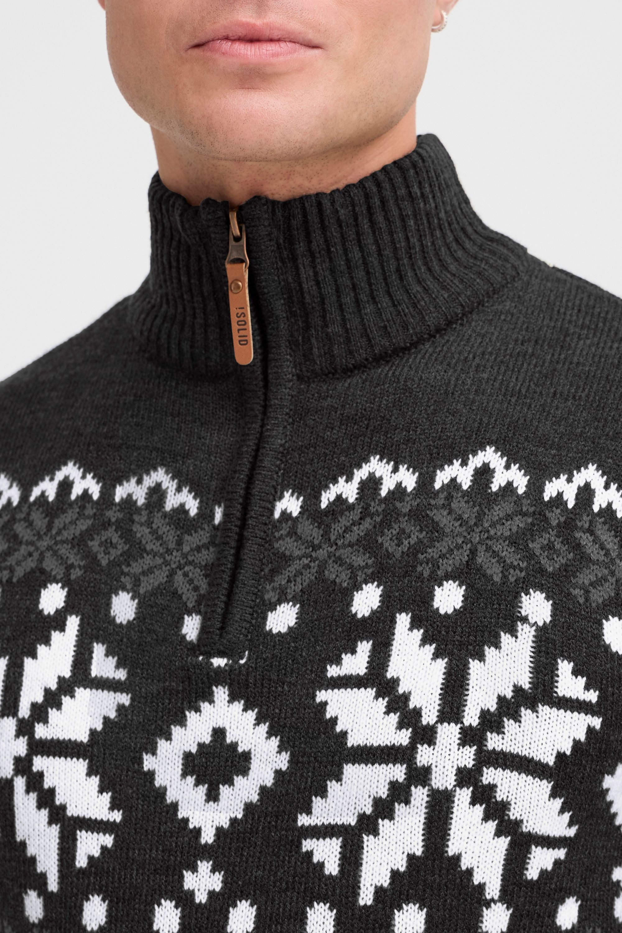 !Solid Troyer SDNorwin Strickpulli mit Norweger Strickmuster