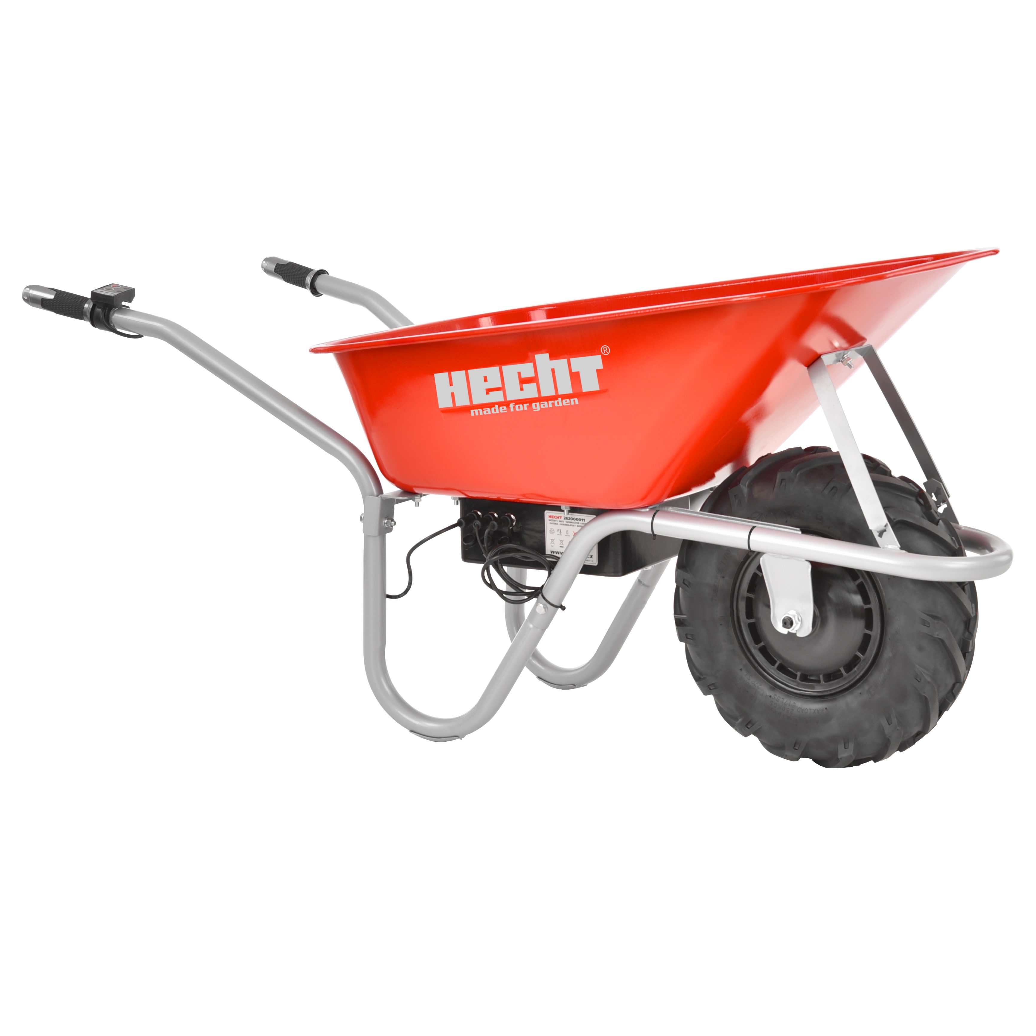 Hecht Motorschubkarre 2620 mit 24V/12Ah Akku, 80 l, 260kg, 280W, bis 6km/h, 10h Laufzeit