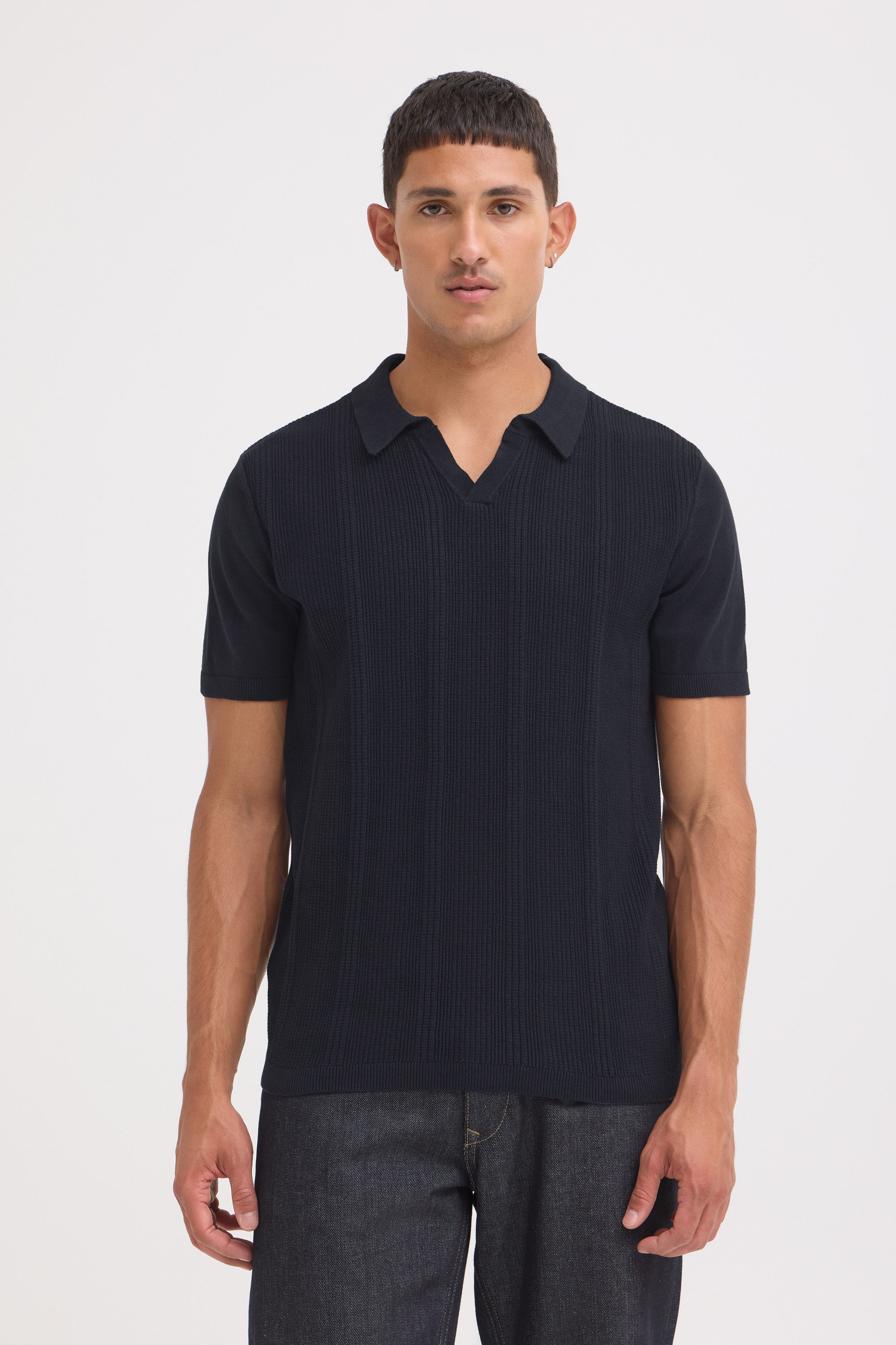 Blend Poloshirt BHBaron Stilvolles T-Shirt mit Kragen und strukturiertem Rippmuster