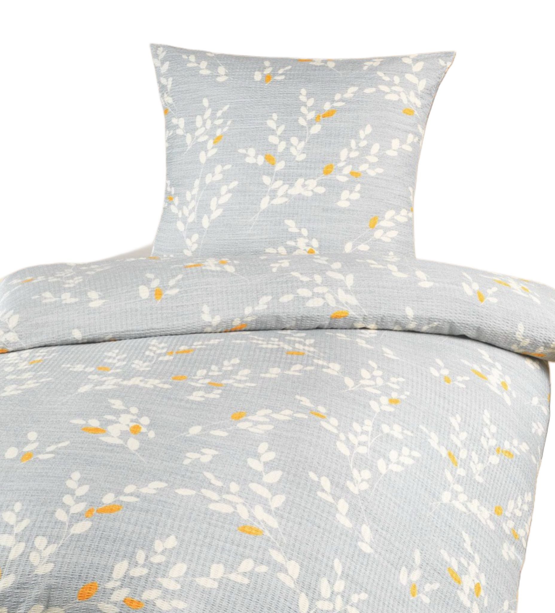 soma Bettwäsche Seersucker135x200 80x80 Zweige grau gold sale Geschenk, Mic günstig online kaufen