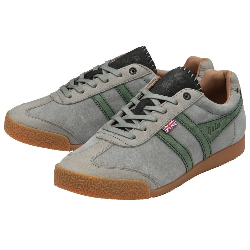 Harrier Cambridge 2025 - Made in England - zementgrau/immergrün Herren Sneaker