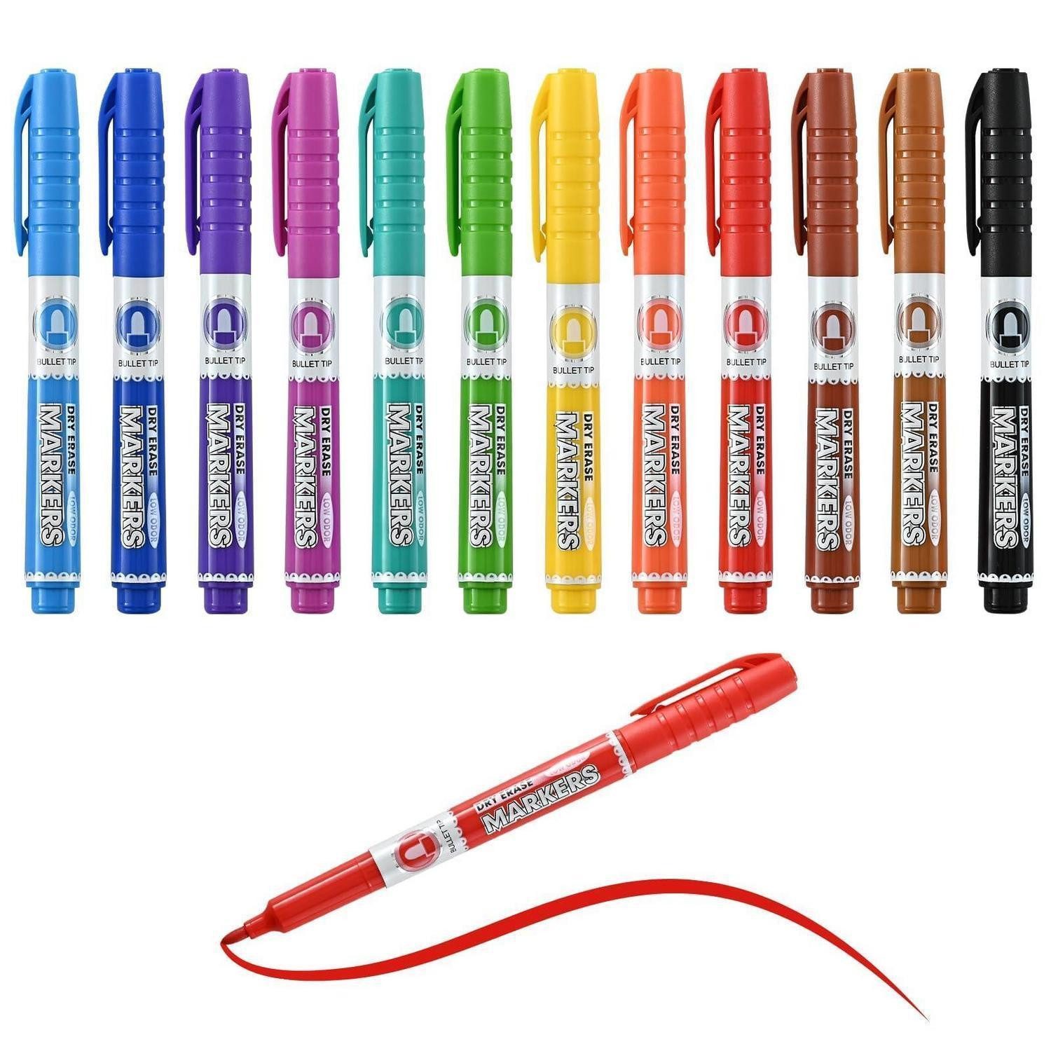 LuxusKollektion Whiteboard Marker Whiteboard-Stifte 12er-Pack mittelfein bunt