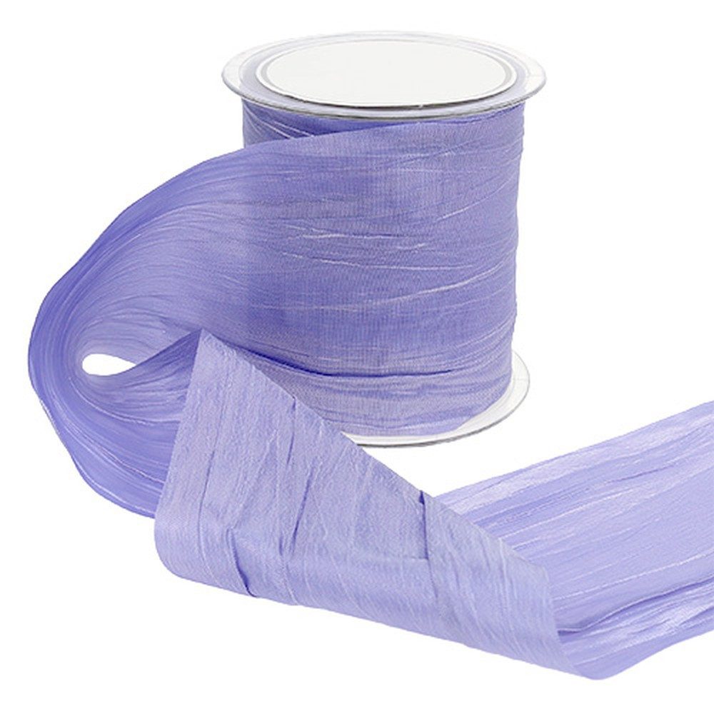 Mabella Decorbänder Вузькі скатертини Tischband Crash Flieder 100mm 15m - Deko-Band Hochzeit Feier Geschenk