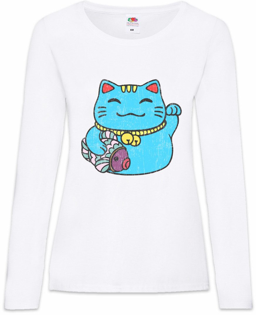 Langarmshirt Maneki Neko III Damen Langarmshirt Winkekatze Maneki-neko Manekineko