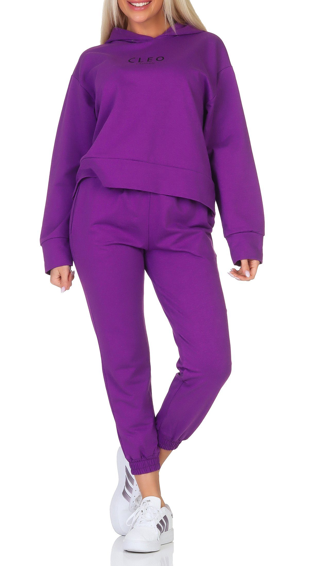 CLEO STYLE Jogginganzug Damen Jogginganzug 62259 Lila günstig online kaufen