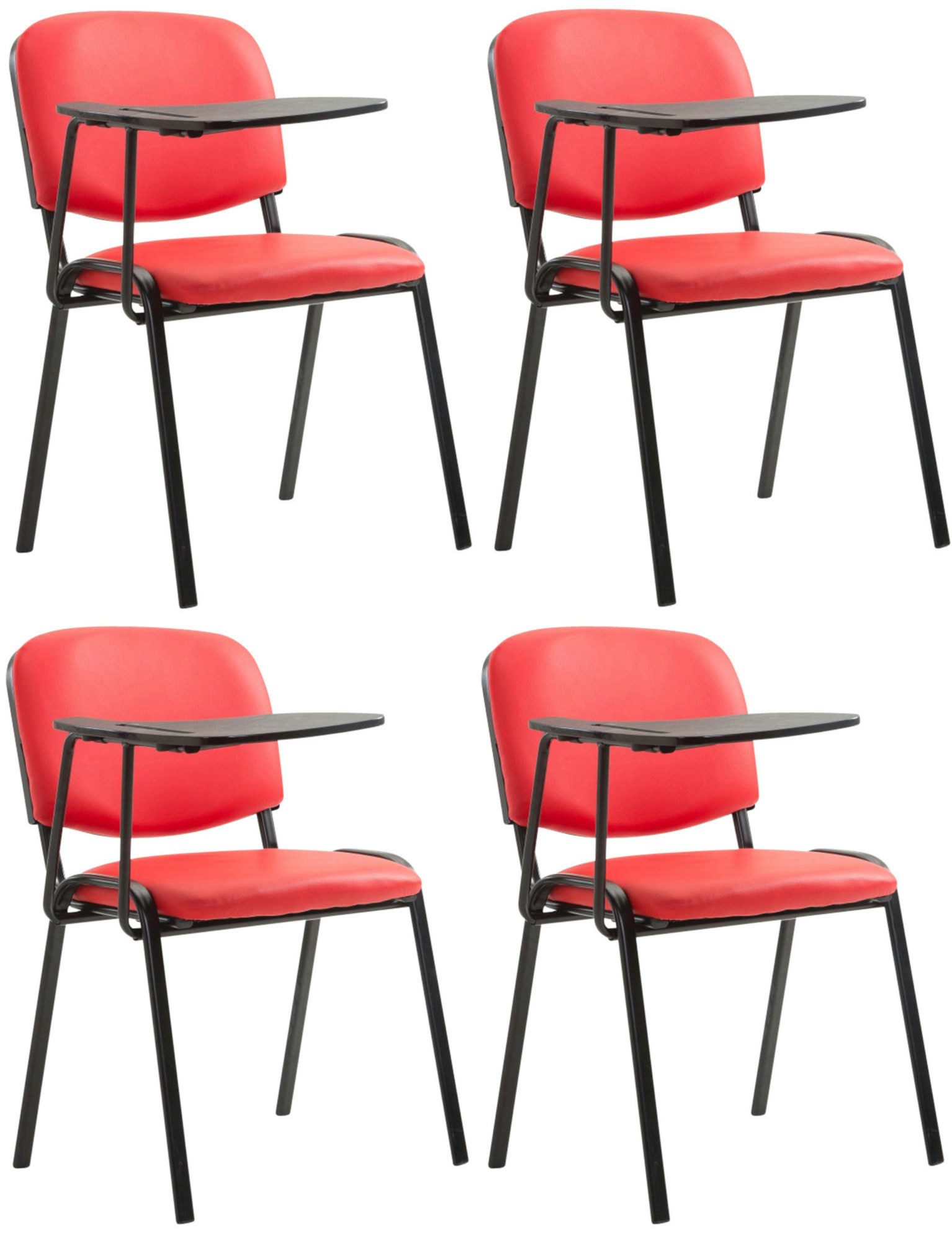 CLP Besucherstuhl Ken (4er Set), Kunstleder-Bezug, inkl. Klapptisch