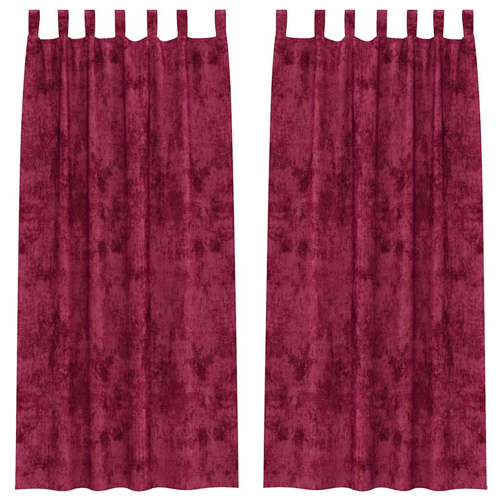 vidaXL Vorhang Samtvorhänge 2 Stk. Weinrot 245 x 140 cm Samt (2 St), Samt