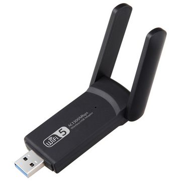 autolock WLAN-Stick USB WLAN Stick,1300Mbps USB 3.0 WLAN Adapter 2.4GHz/5.8GHz Dual Band, Internet Stick mit 2 x 5dBi Antenna für PC/Desktop/Laptop