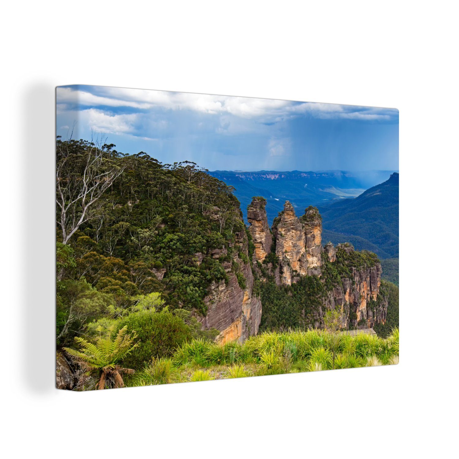 OneMillionCanvasses® Leinwandbild Blick auf den Blue Mountains National Park in Australien, (1 St), Wandbild Leinwandbilder, Aufhängefertig, Wanddeko, 30x20 cm