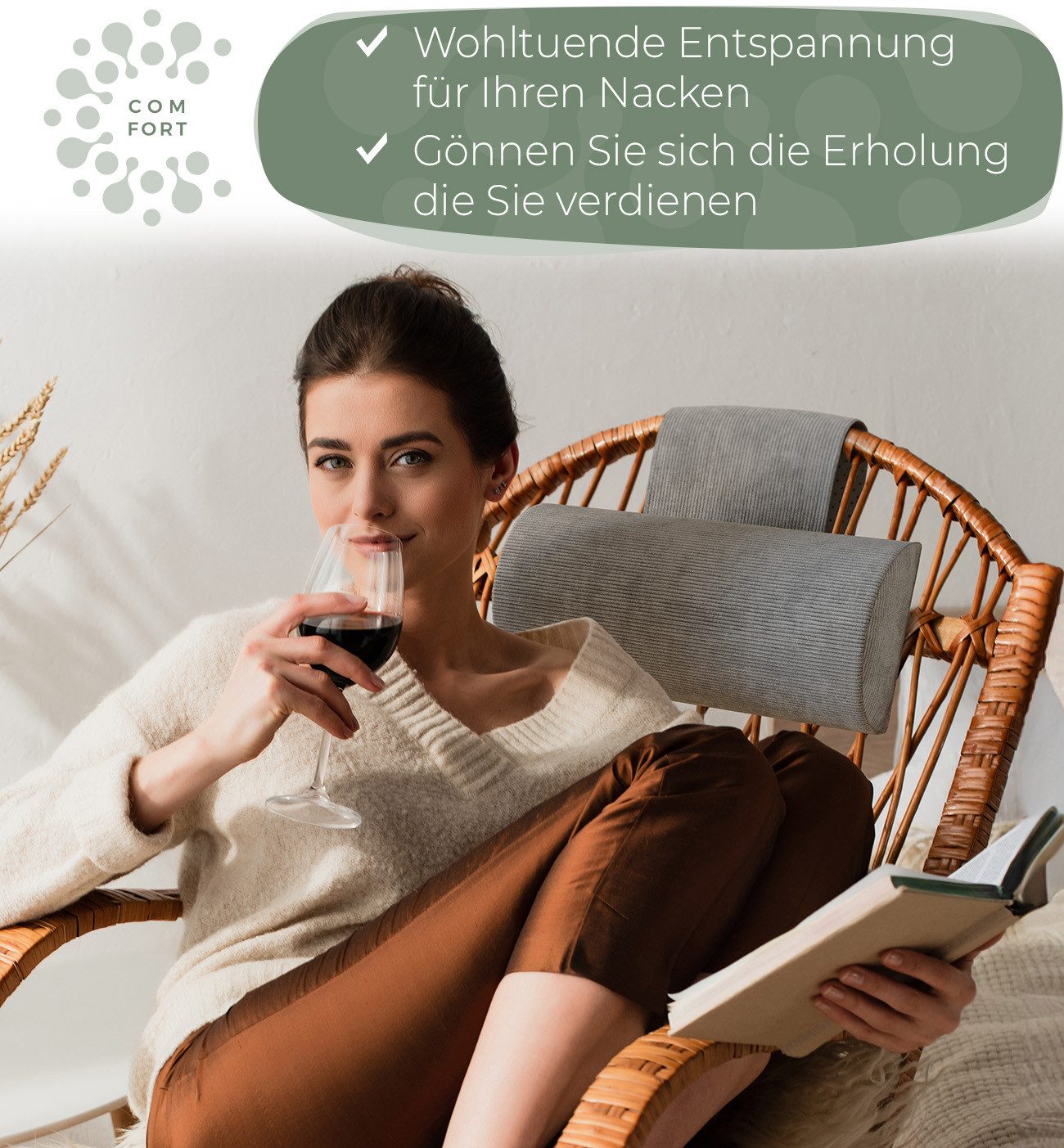 Well B4 Nackenrolle für Sessel mit Gegengewicht, Nackenkissen Sofa Couch hä günstig online kaufen