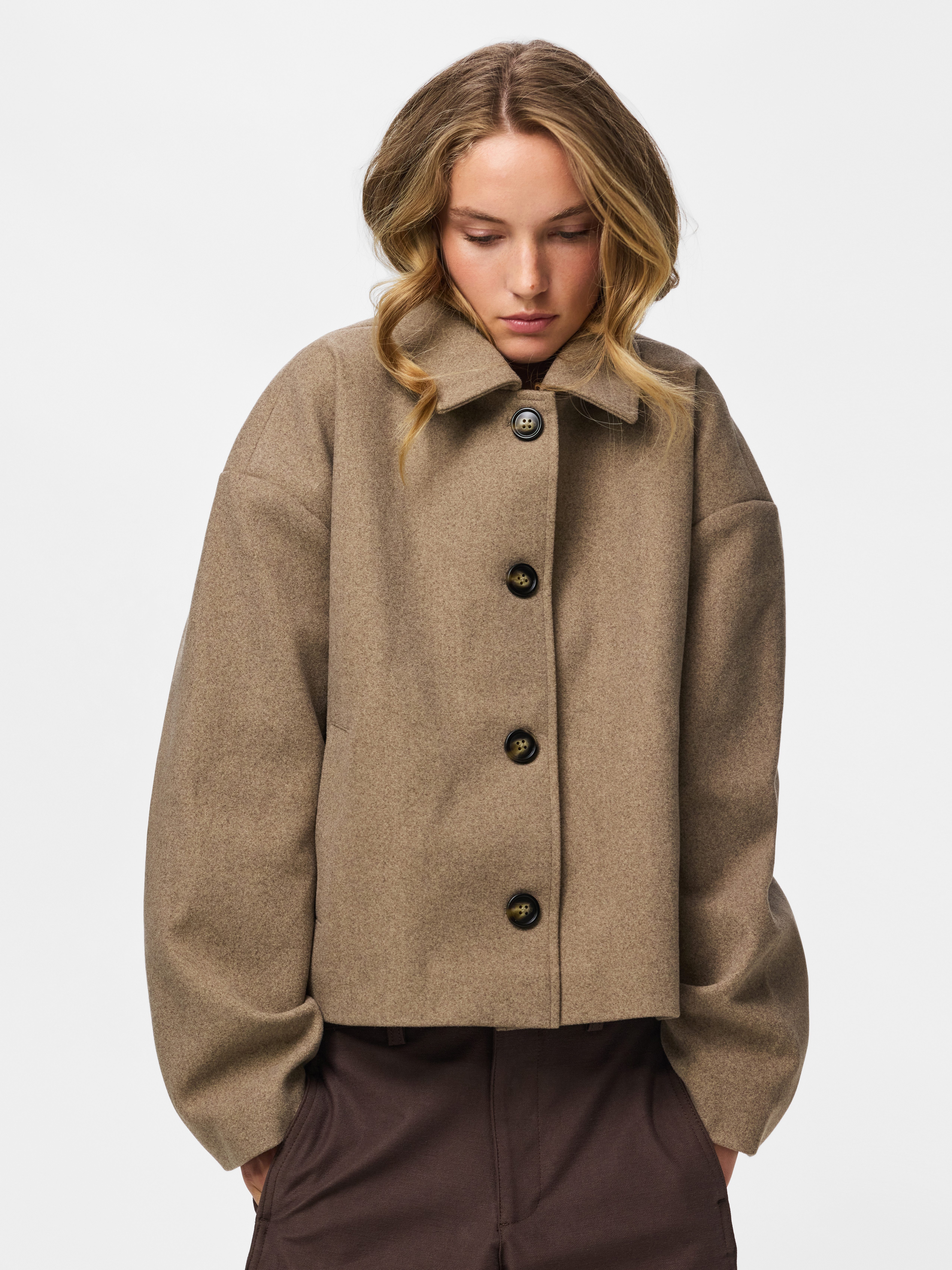 pieces Kurzjacke PCAYA SHORT COAT NOOS BC Kunstfaser