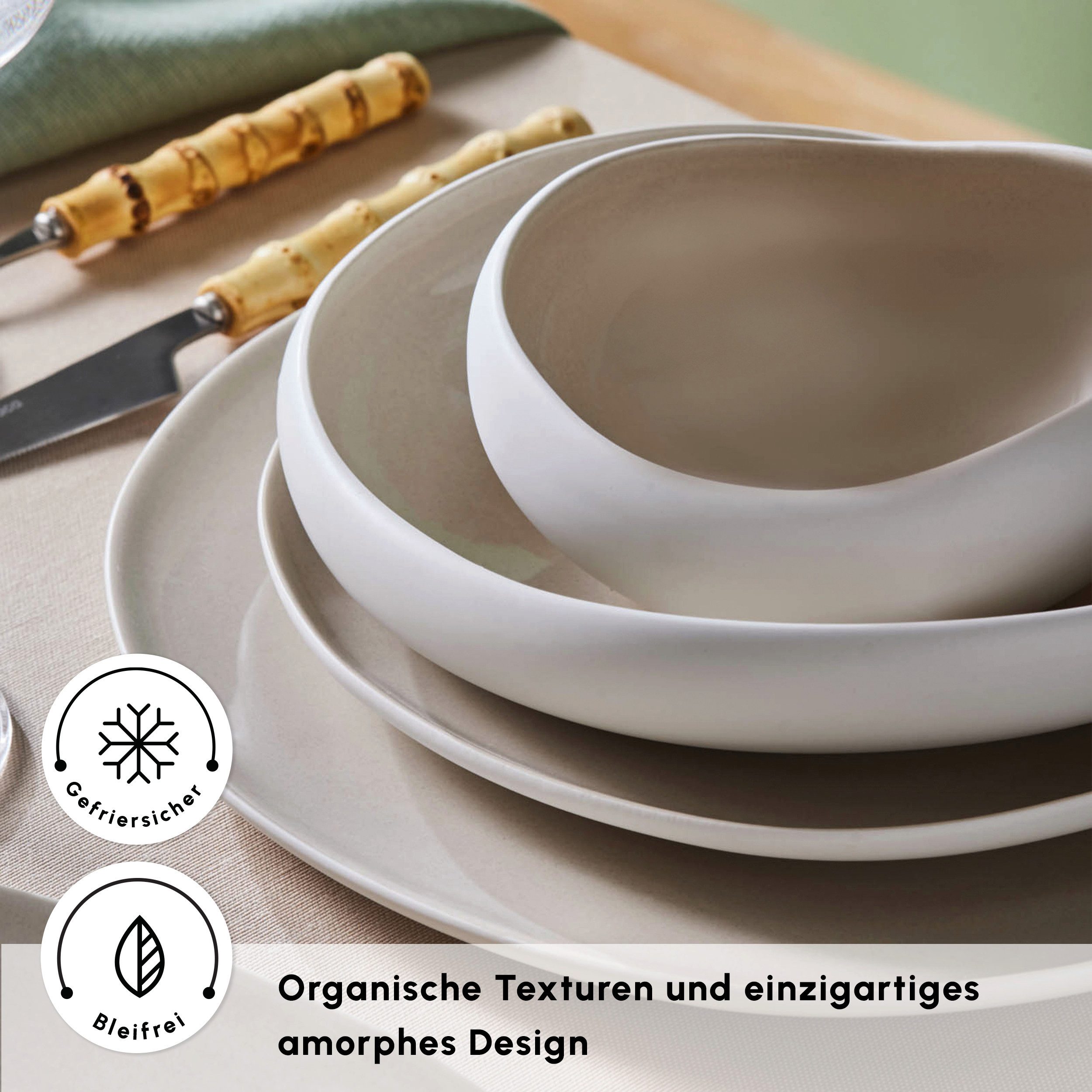 Karaca Geschirr-Set Karaca Earth Collection Cupid Tafelservice 55-tlg. für 12 Personen, 12 Personen, Steinzeug – Bild 5 von 5