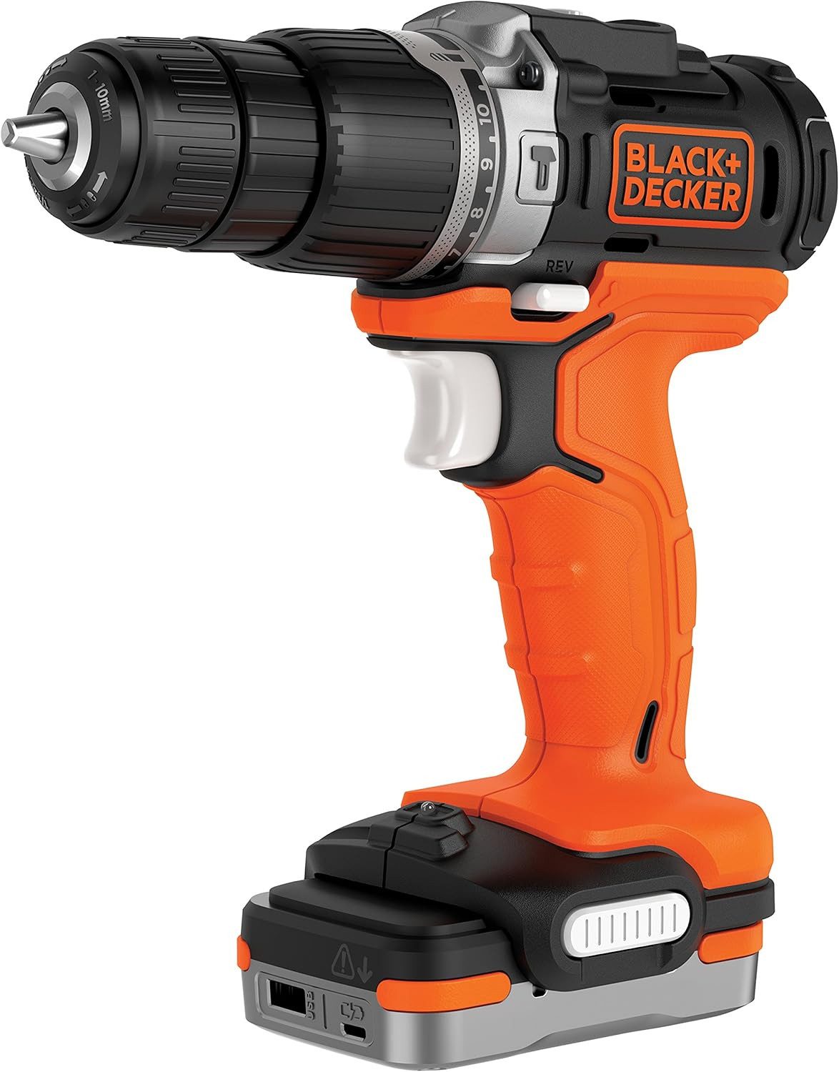 Black + Decker Akku-Schlagbohrschrauber Akku-Schlagbohrschrauber inkl. Akku, Ladekabel, Doppelbit, Softtasche, (1-tlg)