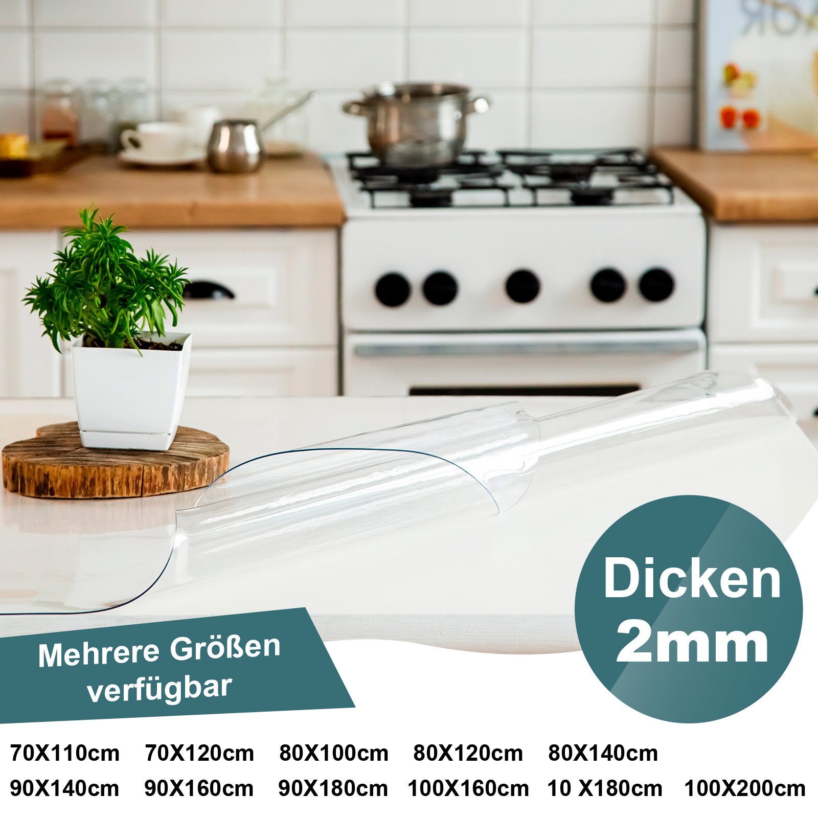 ElitVita Tischdecke Tischabdeckung Tischmatte Transparente, 2 mm, wasserdic günstig online kaufen