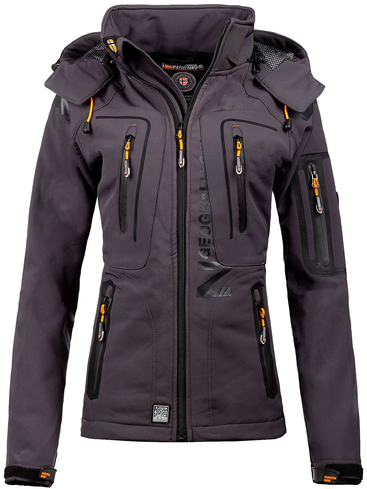 Geographical Norway Softshelljacke Damen Outdoor Jacke batislande (1-St) mit Kapuze und Reflektoren