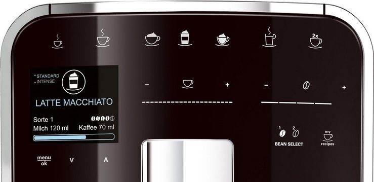 Melitta Kaffeevollautomat Barista TS Smart® F850-101, silber, 21 Kaffeerezepte & 8 Benutzerprofile, 2-Kammer Bohnenbehälter