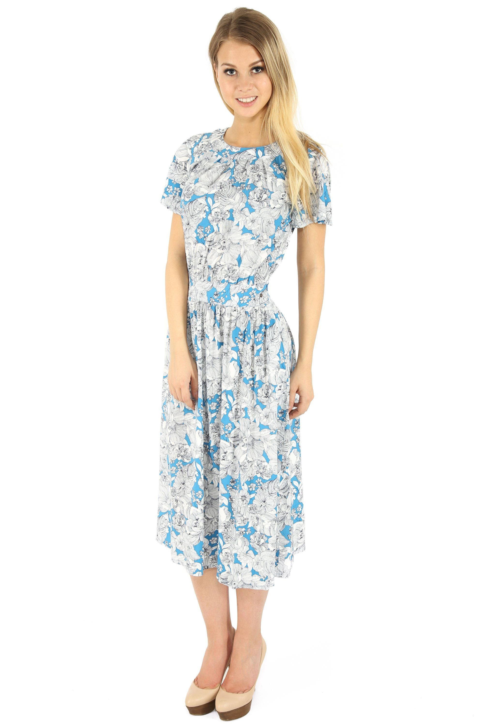 Finn Flare Kleid mit sommerlichem Blumendruck, Aus weicher ...