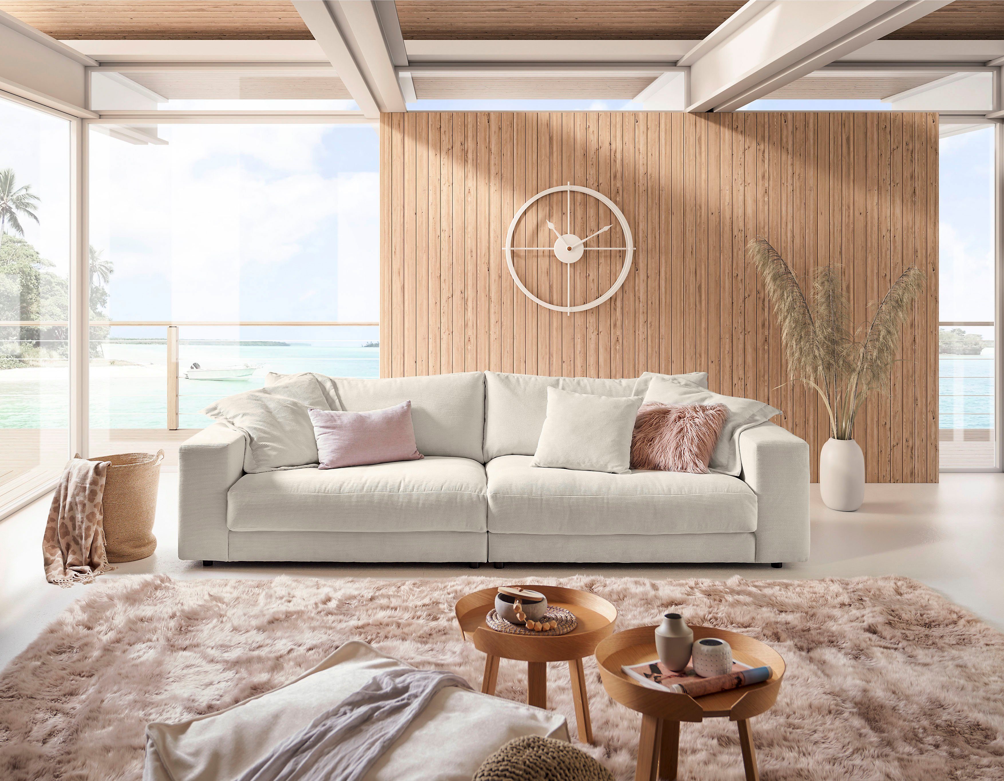 3C Candy Big-Sofa Enisa, stylisches und Breitcord Zeitloses Loungemöbel, in Fein- und