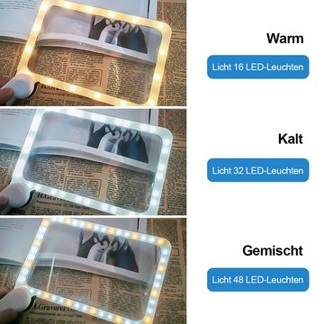 Welikera Handlupe, 48 LEDs 185*110cm, faltbar dimmbar für ältere MenschenKi nderdimmbar