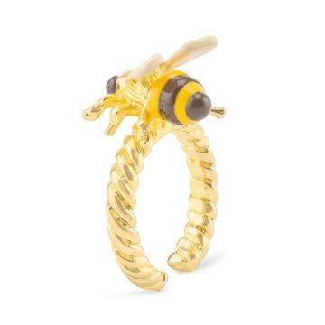 Monkimau Fingerring Damen Ring Bienen 18k Gold plattiert (Packung), 18 Karat vergoldet