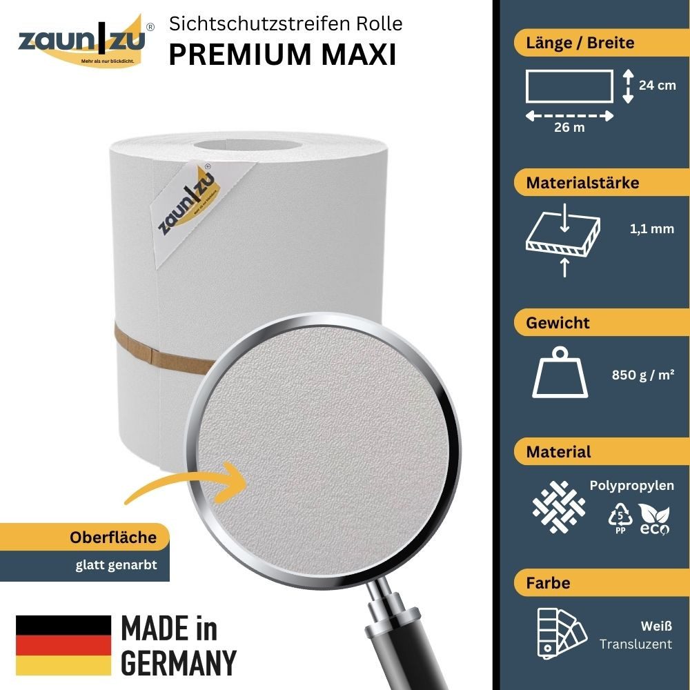 zaunzu Sichtschutzstreifen Premium Maxi für Doppelstabmatten günstig online kaufen