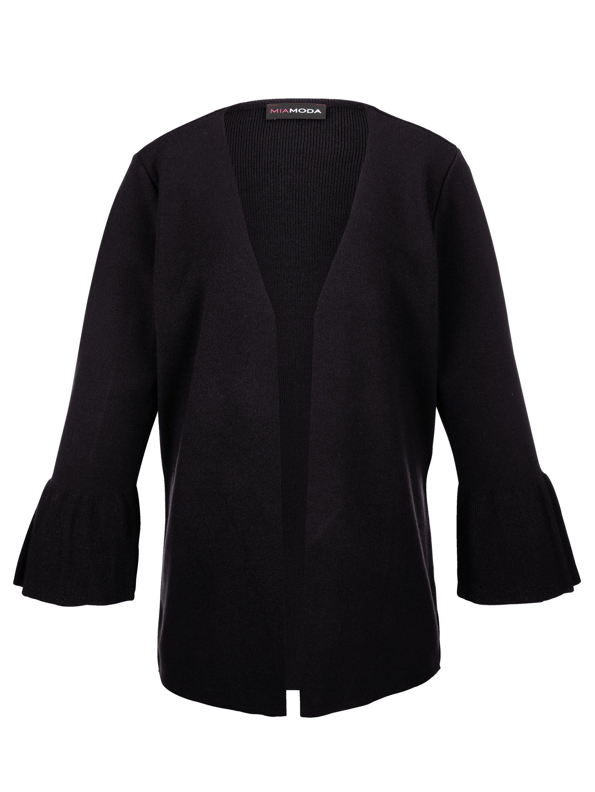 Miamoda Strickjacke Mit Volantarmel Weit Ausschwingende Volants