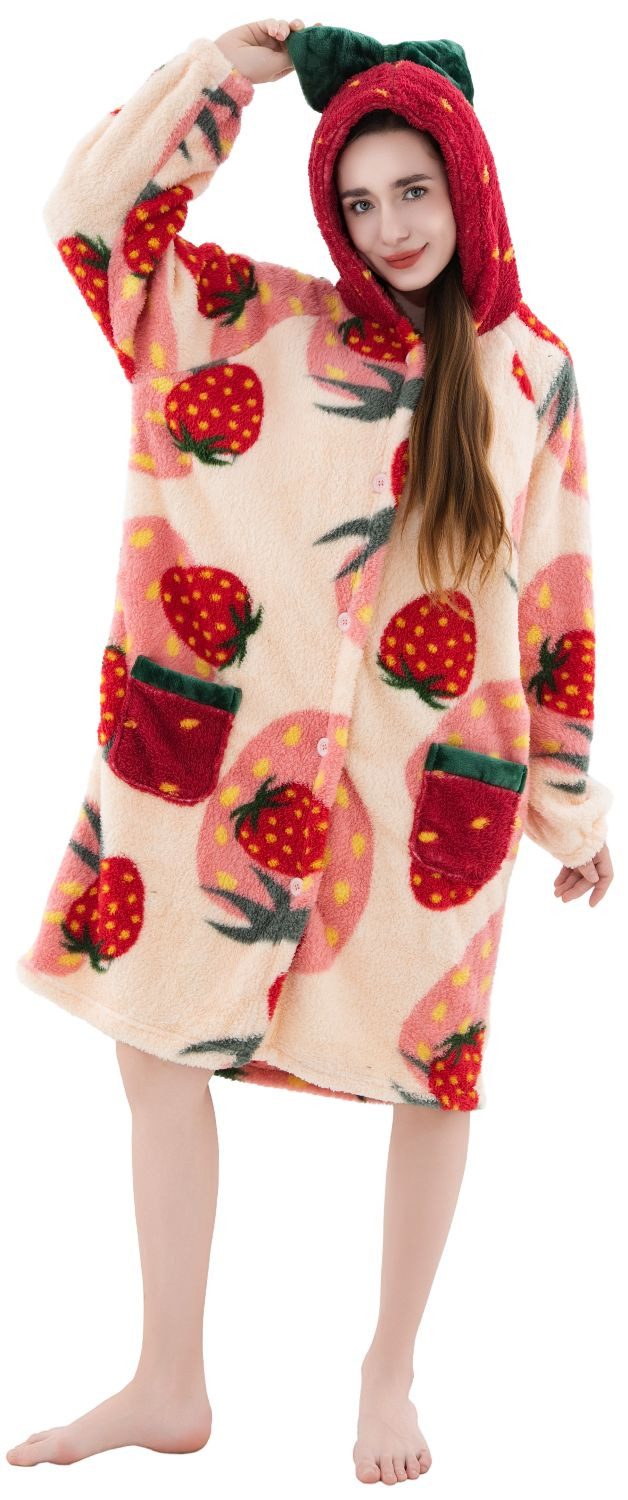 Corimori Plüschjacke Flauschiger Oversize Kuschel Deckenmantel + Kapuze pas günstig online kaufen