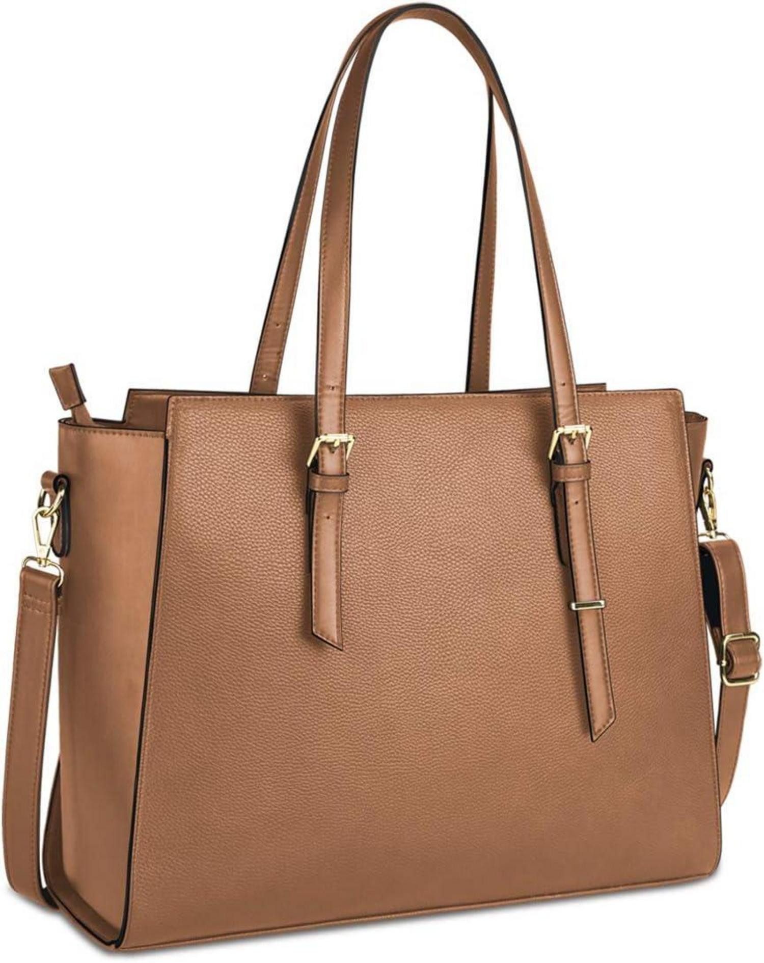 Handtasche Handtasche Damen Shopper Schwarz Groß Laptop Umhängetasche 15.6 Zoll