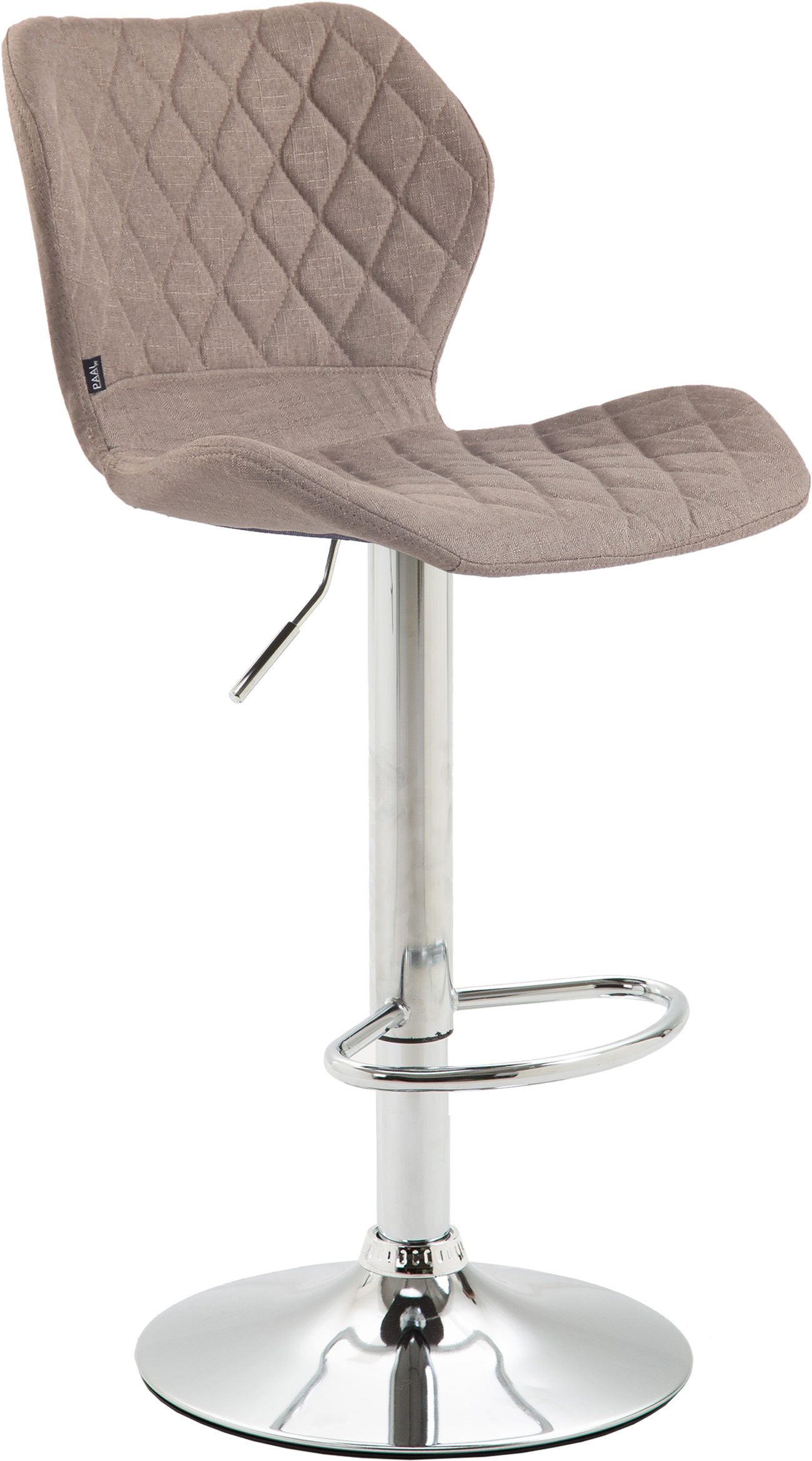 furnicato Barhocker Cork Stoff 88-109 cm taupe (1 St), Höhenverstellbarer Thekenhocker mit Gaslift und Trompetenfuß