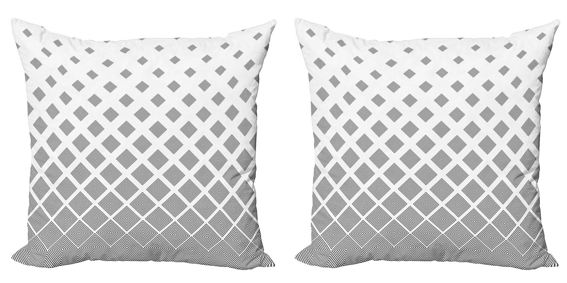 Kissenbezüge Modern Accent Doppelseitiger Digitaldruck, Abakuhaus (2 Stück), Geometrisch Schwarz-weiße Quadrate