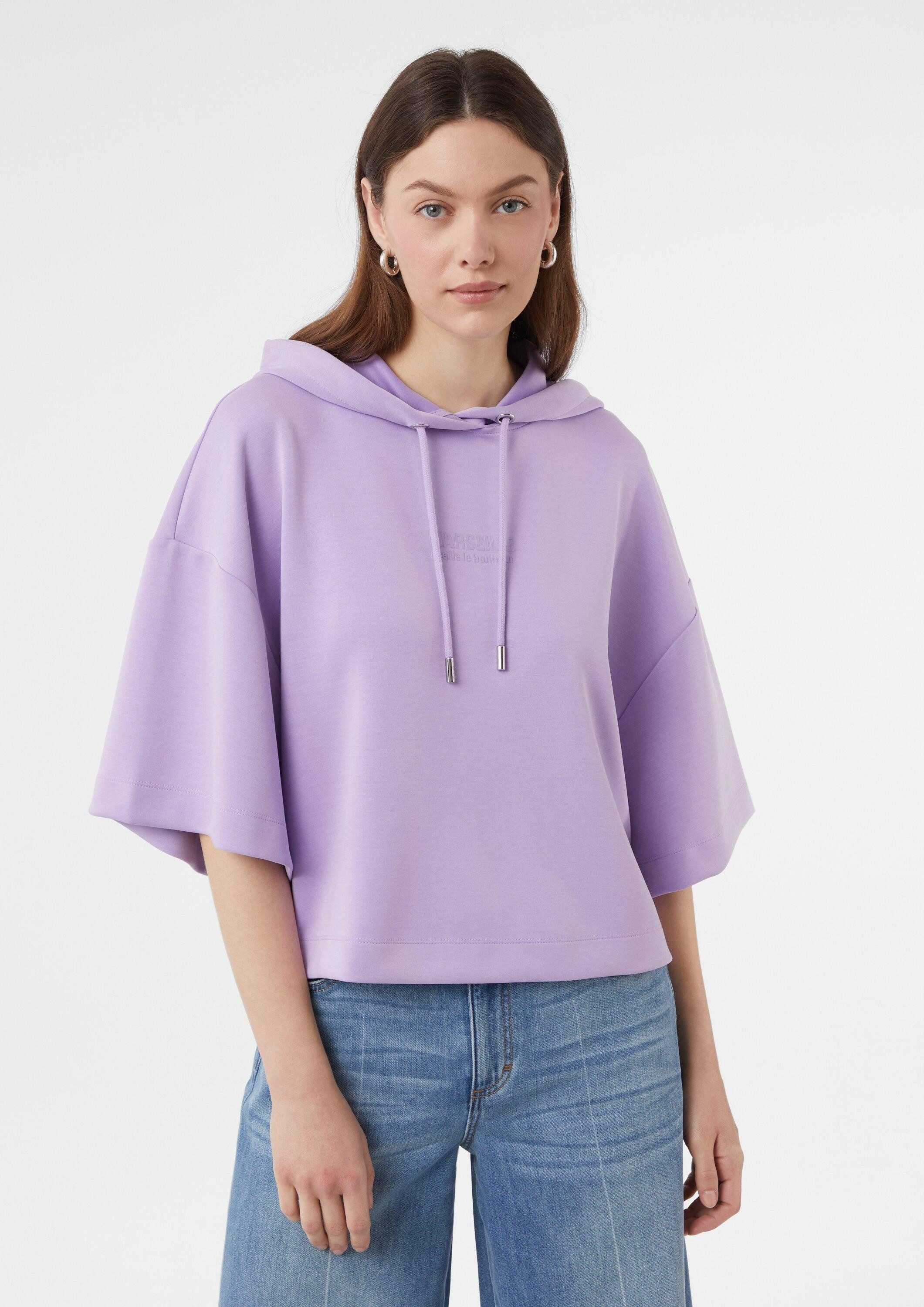 comma Sweatshirt Sweatshirt Relaxed-Fit-Sweatshirt im Kimono-Stil mit 3-/4-Ärmeln