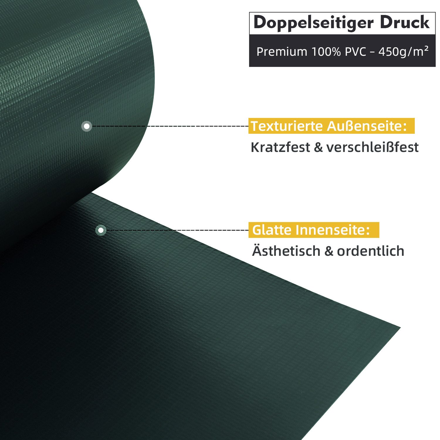 Sekey Sichtschutzstreifen PVC Sichtschutzstreifen blickdicht Sichtschutz Rolle 35/50m x 19cm, Nur 0,6 € pro Meter für Doppelstabmatten Zaun, inkl. Clips – Bild 5 von 5