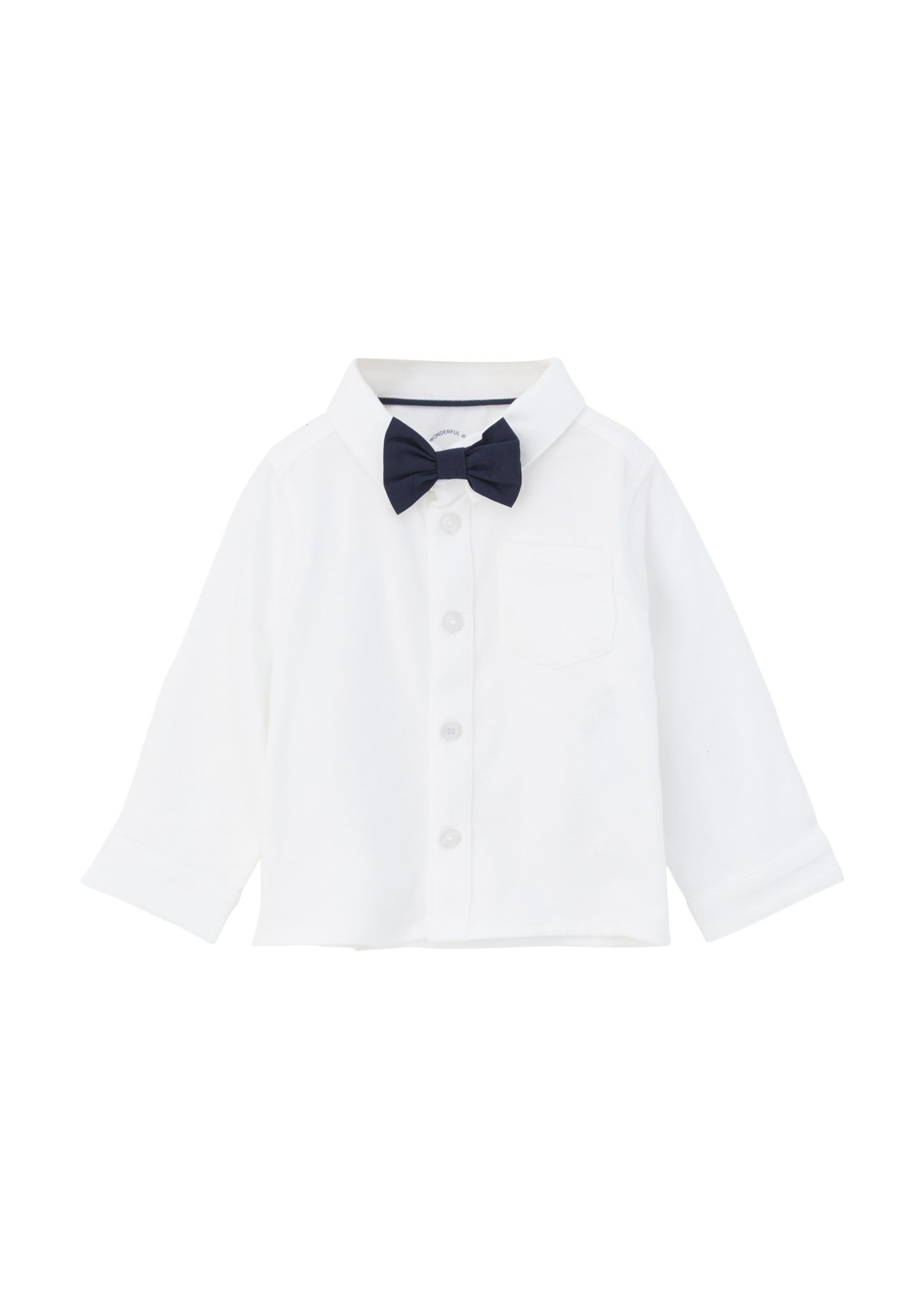 s.Oliver Langarmhemd Jersey-Hemd mit abnehmbarer weiß Fliege
