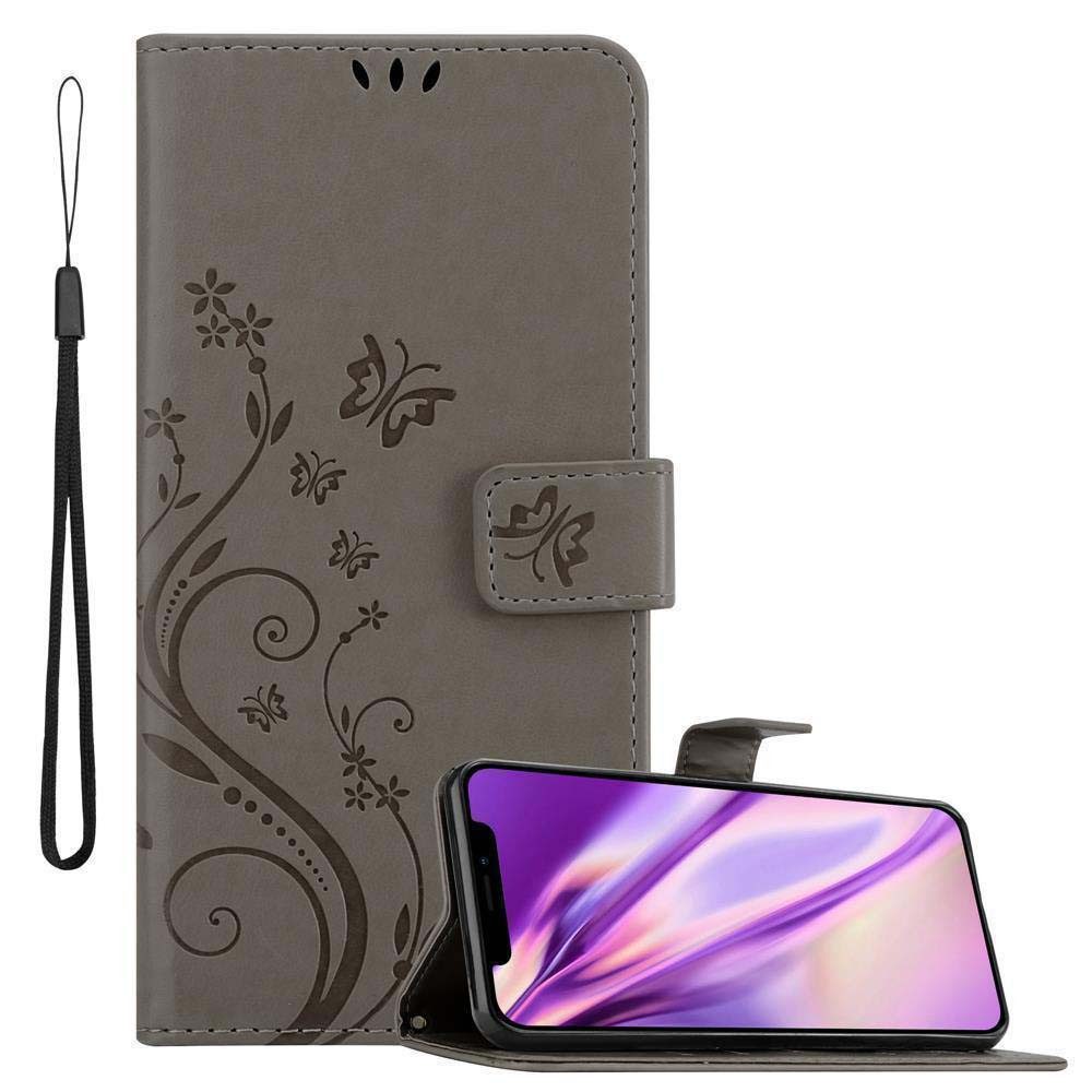 Cadorabo Handyhülle für iPhone 11 Hülle Apple iPhone 11, Hülle Schutzhülle Blumen Flower mit Standfunktion Kartenfach Magnet