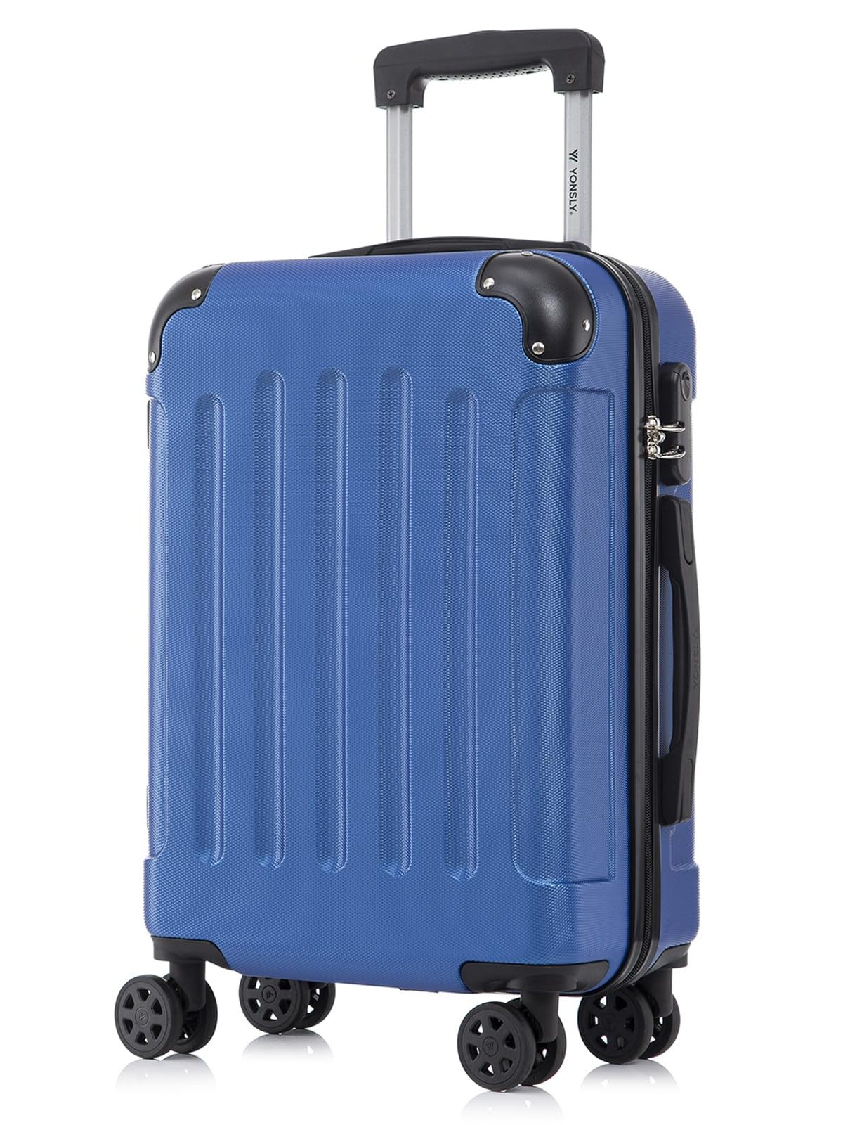YONSLY Hartschalen-Trolley Hartschalen-Koffer Trolley 360° Rollen, robuster Reisekoffer, 4 Rollen, mit Zahlenschloss, für Business und Urlaub 46/55/66/76 cm