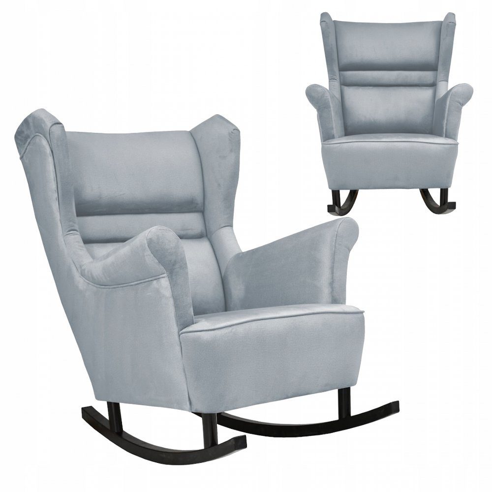 Family Meble Schaukelstuhl Family Meble Zoja Schaukel-Ohrensessel Monolith 70 blau 84x92x104 cm