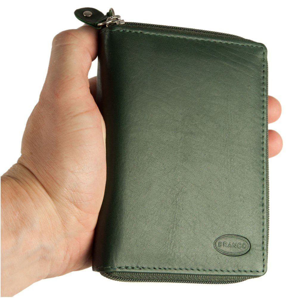 BRANCO Geldbörse Große Damen-Geldbörse / Portemonnaie, Leder, Jäger-Grün, B günstig online kaufen