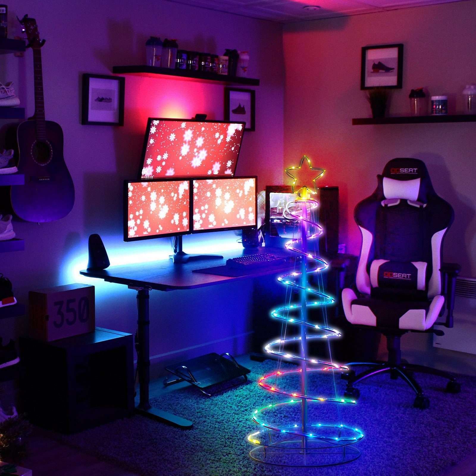 Beleuchtung Beleuchtungsmodi, Licht, Timer&Fernsteuerung, 12 Deko, Sunicol USB Zusammenklappbar, RGBW Weihnachtsbaum LED-Lichterkette 1.2m/1.5m/1.8m Bäume