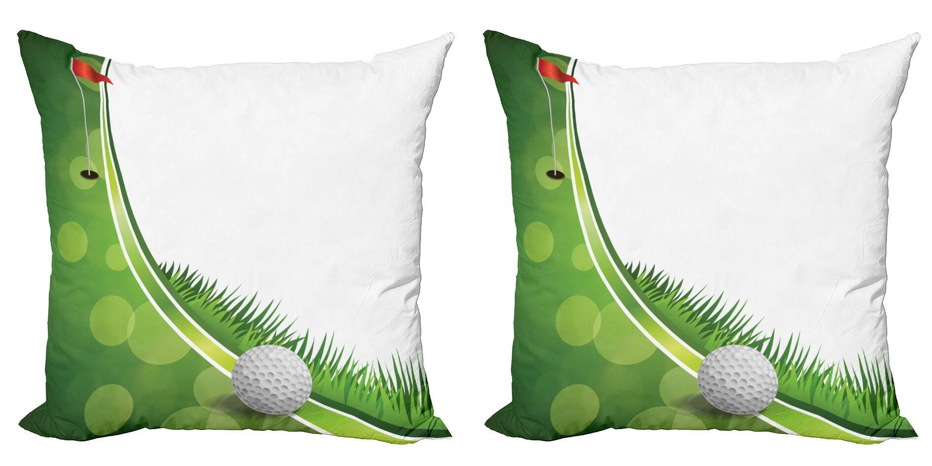 Kissenbezüge Modern Accent Doppelseitiger Digitaldruck, Abakuhaus (2 Stück), Golf T-Box mit Flagge Zusammenfassung