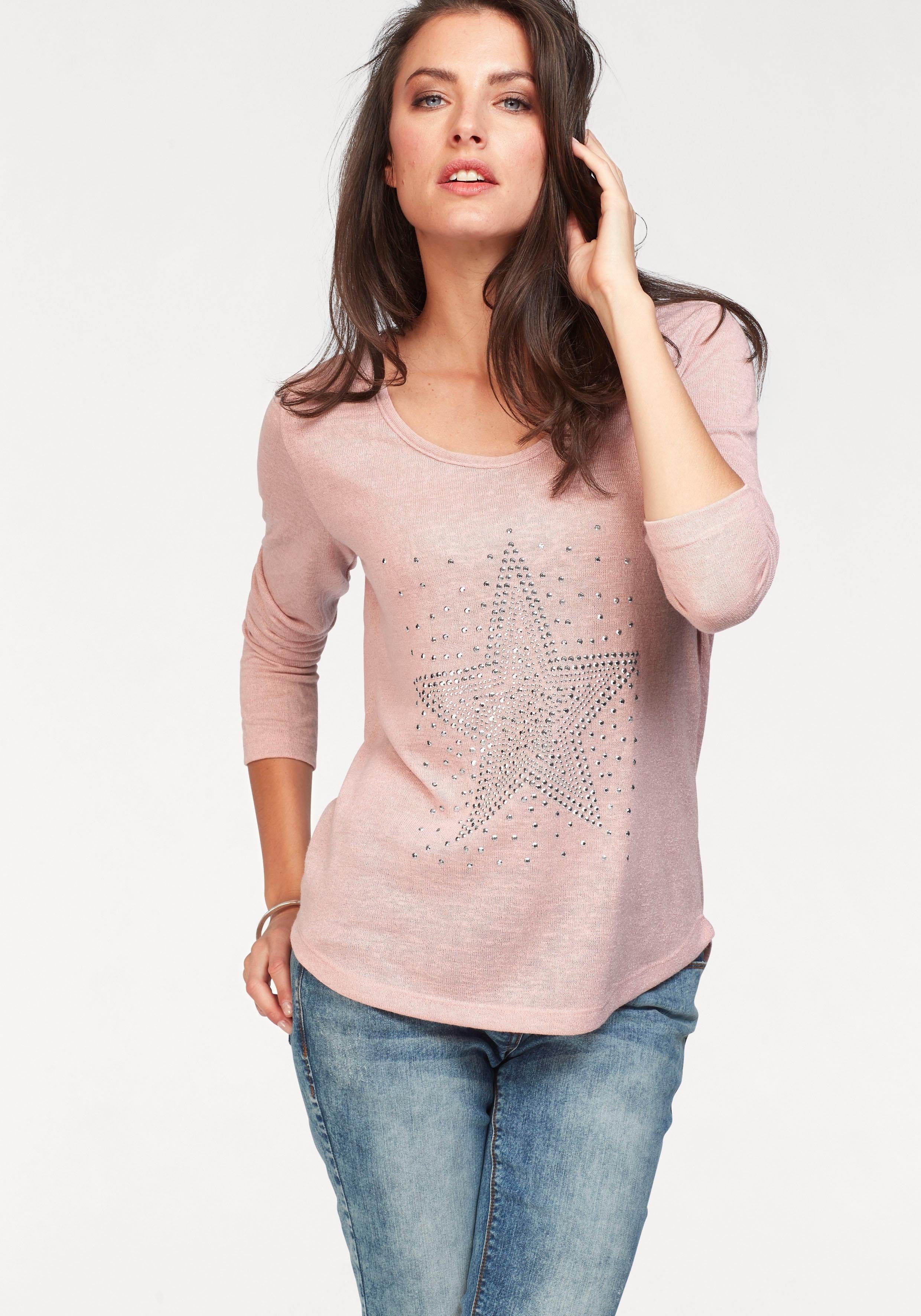 Aniston CASUAL Vokuhila Pullover mit Nietenverzierung online kaufen | OTTO Aniston CASUAL Vokuhila Pullover mit Nietenverzierung online kaufen | OTTO
