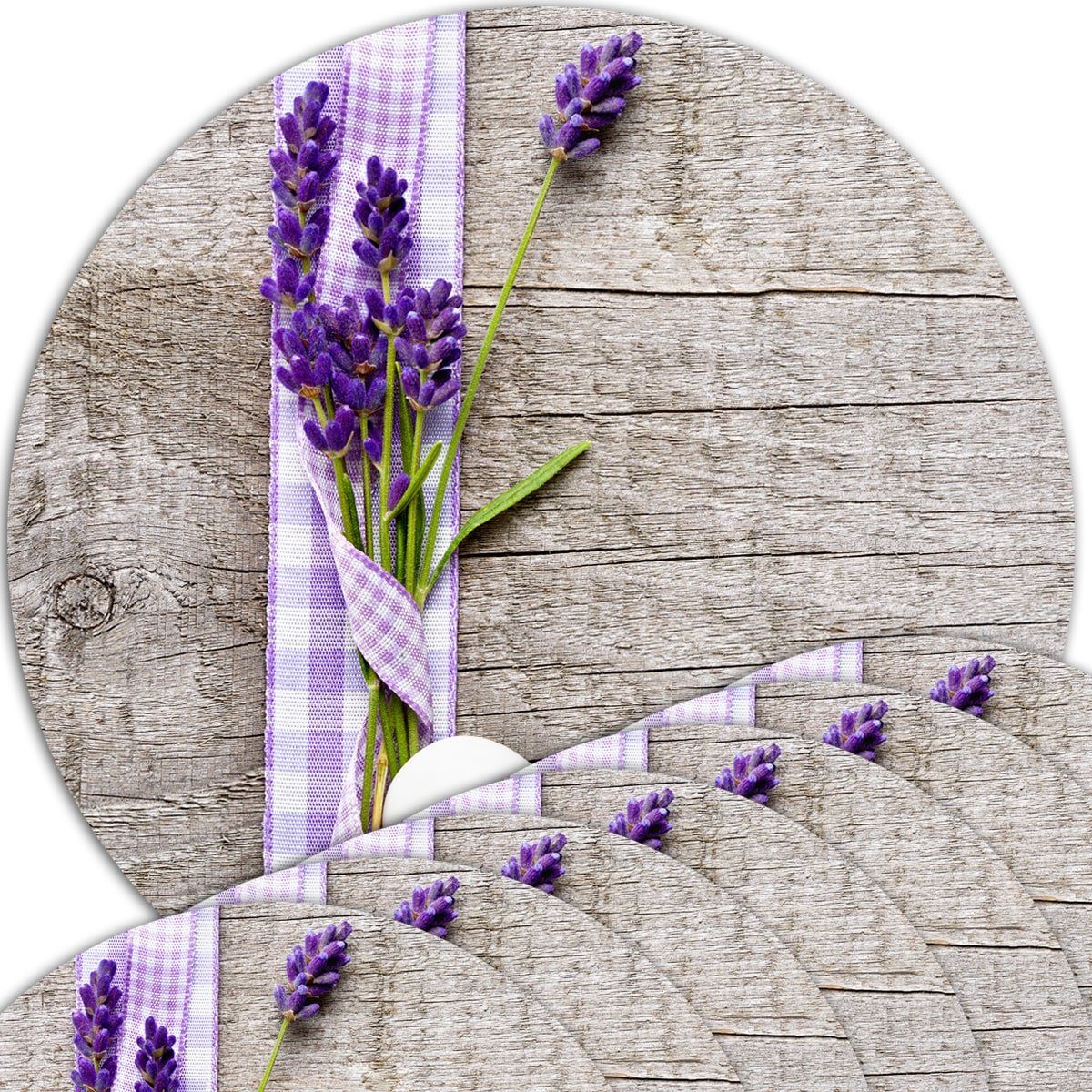 Platzset, Platzsets Lavendel 8 Stk. rund Ø 38 cm, matches21 HOME & HOBBY, (8-St) | Tischsets