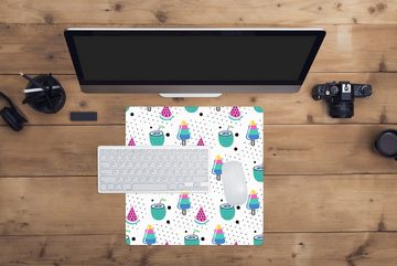 MuchoWow Gaming Mauspad Muster - Eiscreme - Wassermelone (1-St), Mousepad mit Rutschfester Unterseite, Gaming, 40x40 cm, XXL, Großes