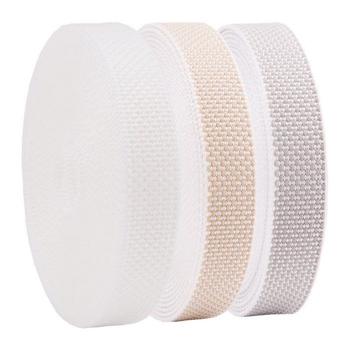 Nobily Rollladengurt 22/23 mm 6m Gurtband für Rolladen und Jalousie stabil Rollladengurt (1-tlg) Farbe: Weiß Beige Grau / Verstärkte-Ausführung