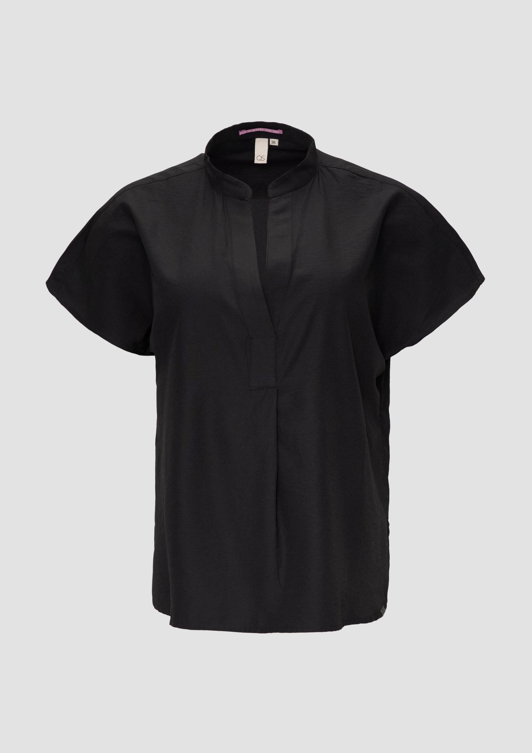 QS Kurzarmbluse Bluse Blusenshirt aus Popeline